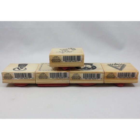 Craftsmart Christmas Holiday Rubber Stamps Lot of 5 Snow Globe Stocking Candle - Picture 4 of 4